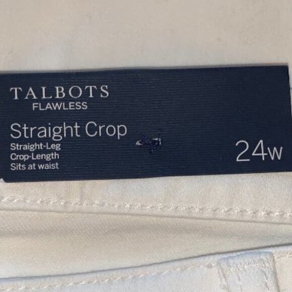 - Talbots NWT White Denim Straight Crop Jeans - Picture 4 of 9